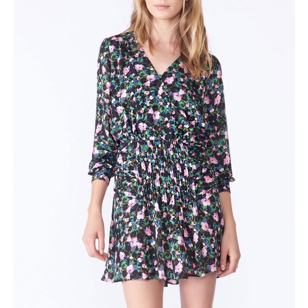 Veronica Beard Silk Floral Mini Naomi Dress